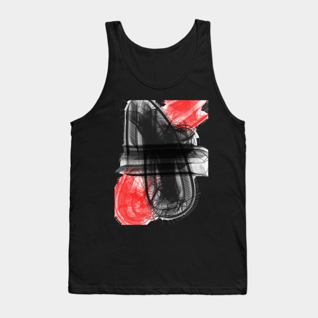 Red Black Abstract Digital Art Design Tank Top by regiaart